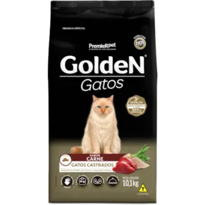 Ração Golden Gatos Castrados Carne 10.1Kg  Premier Pet